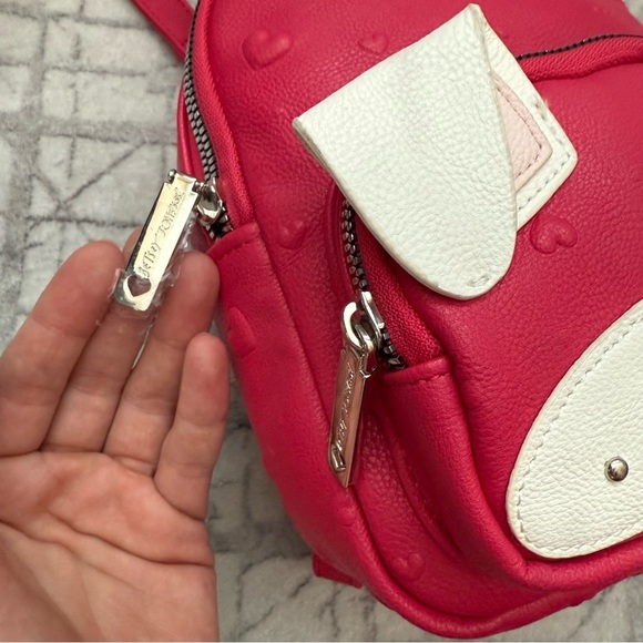 Betsey Johnson Hot Pink Dog Mini Backpack Heart Embossed Novelty Bag NWT main image 7